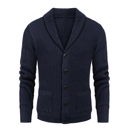 Ribbed Pocket V-Neck Cardigan