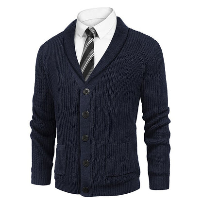 Ribbed Pocket V-Neck Cardigan