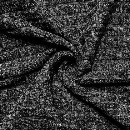 Fine Rib Button-Neck Hoodie