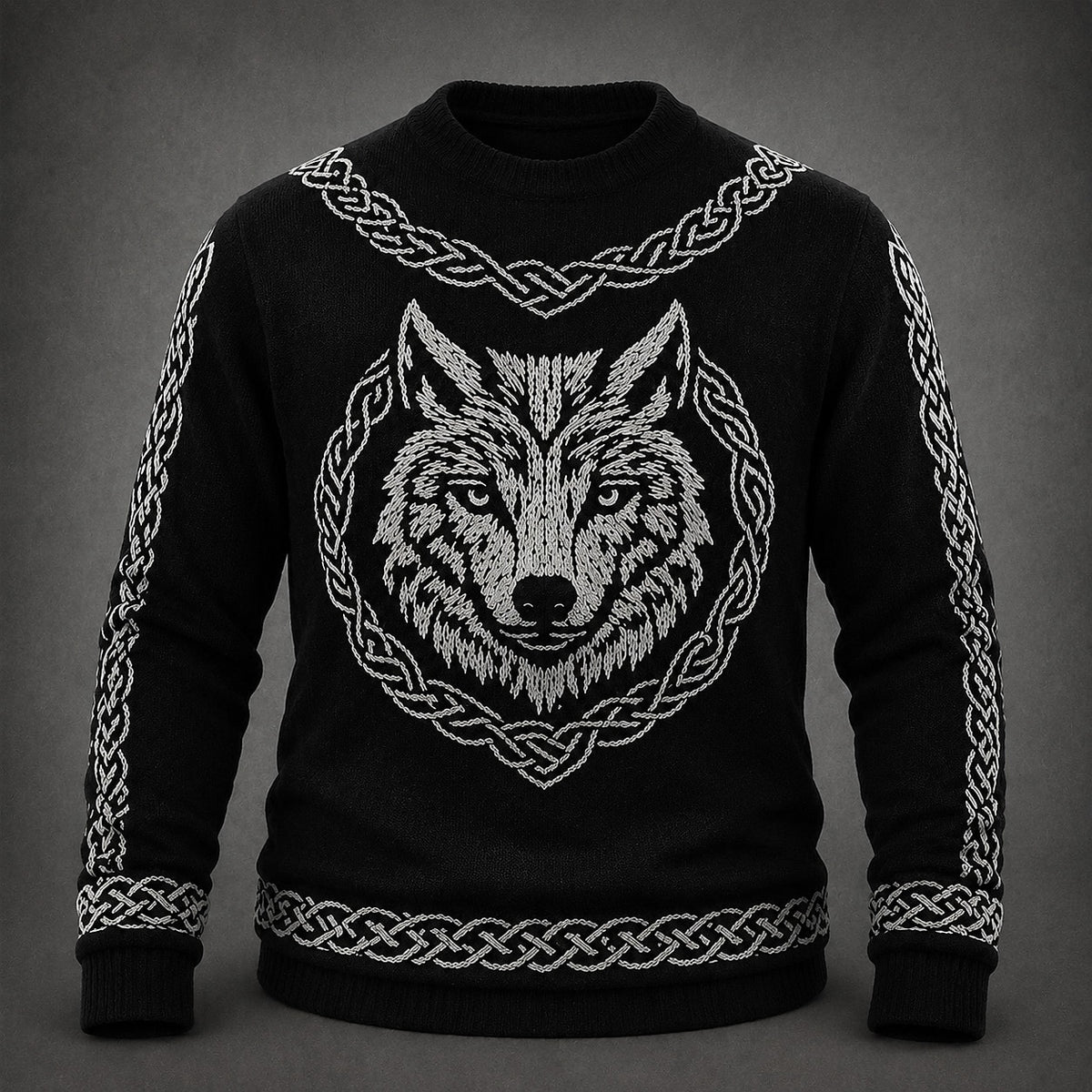 Celtic Wolf Medallion Sweater