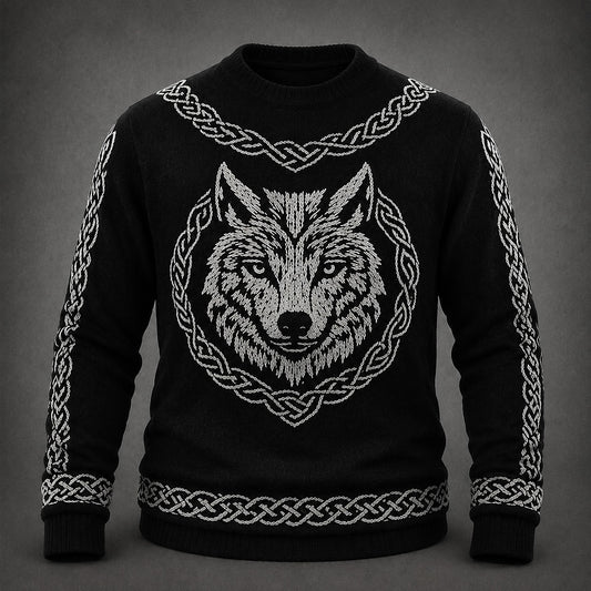 Celtic Wolf Medallion Sweater