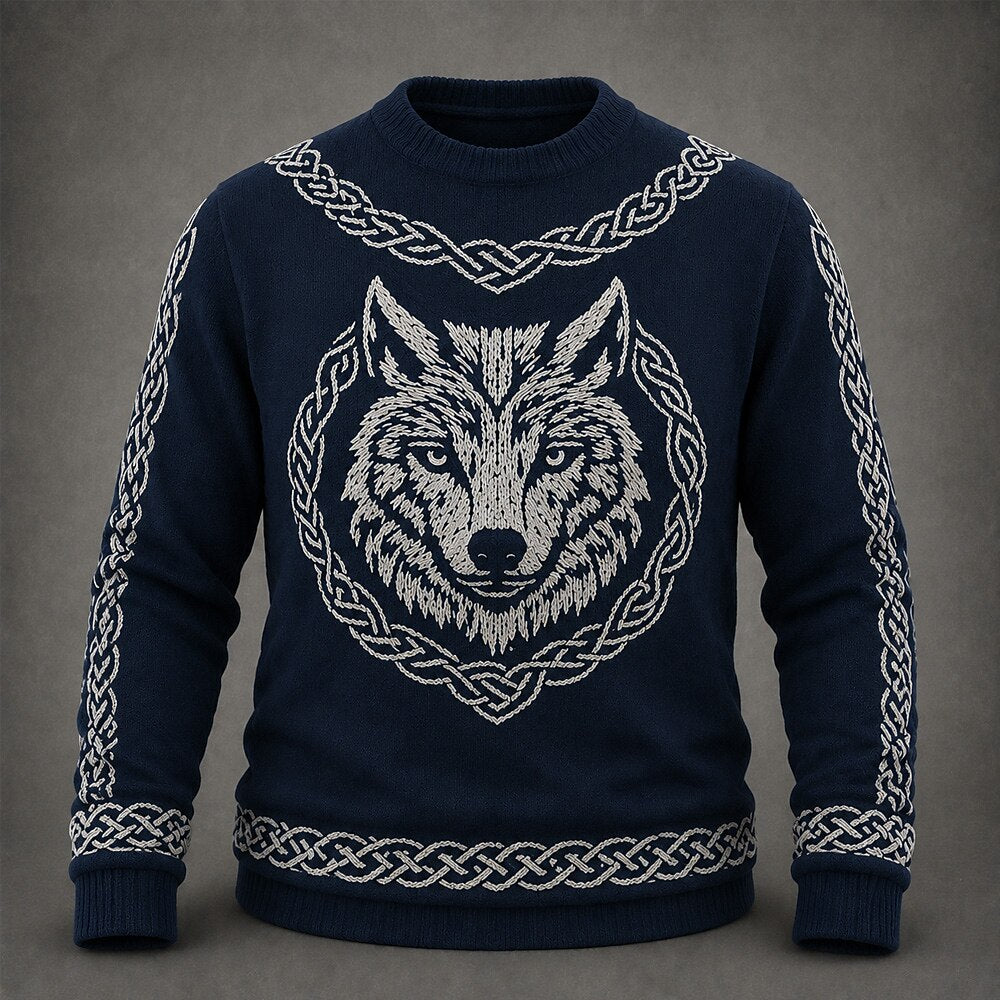 Celtic Wolf Medallion Sweater