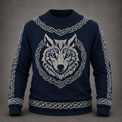 Celtic Wolf Medallion Sweater