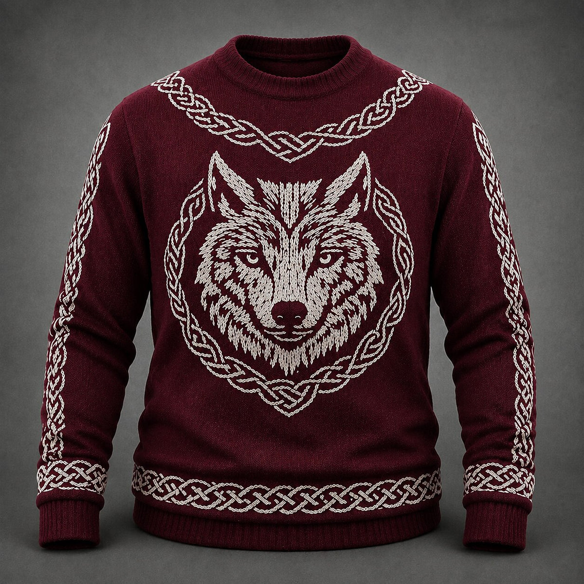 Celtic Wolf Medallion Sweater