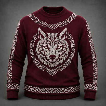 Celtic Wolf Medallion Sweater