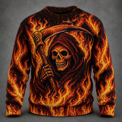 Flaming Reaper Sweater