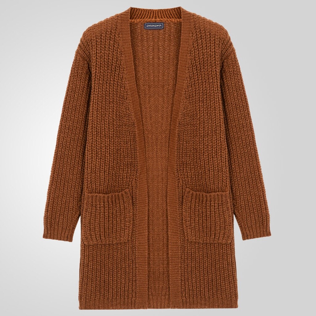 Relaxed Open-Front Knit Cardigan