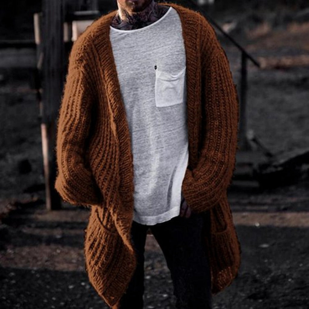 Relaxed Open-Front Knit Cardigan