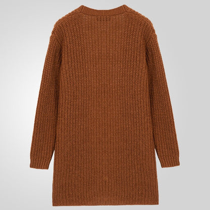 Relaxed Open-Front Knit Cardigan