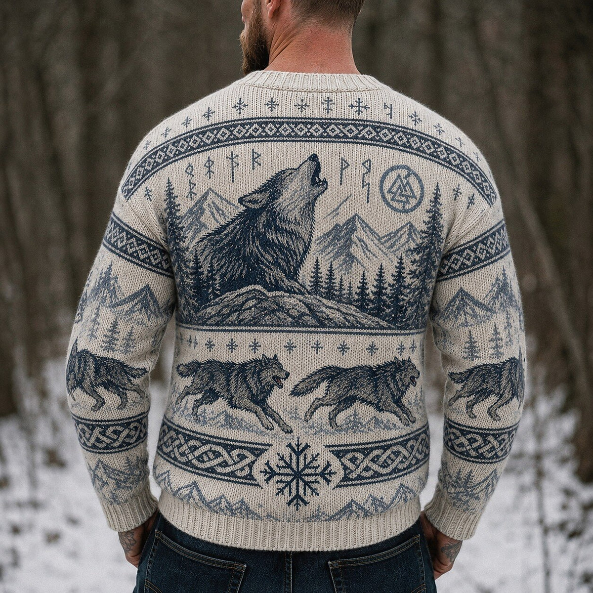 Running Wolf Pack Sweater