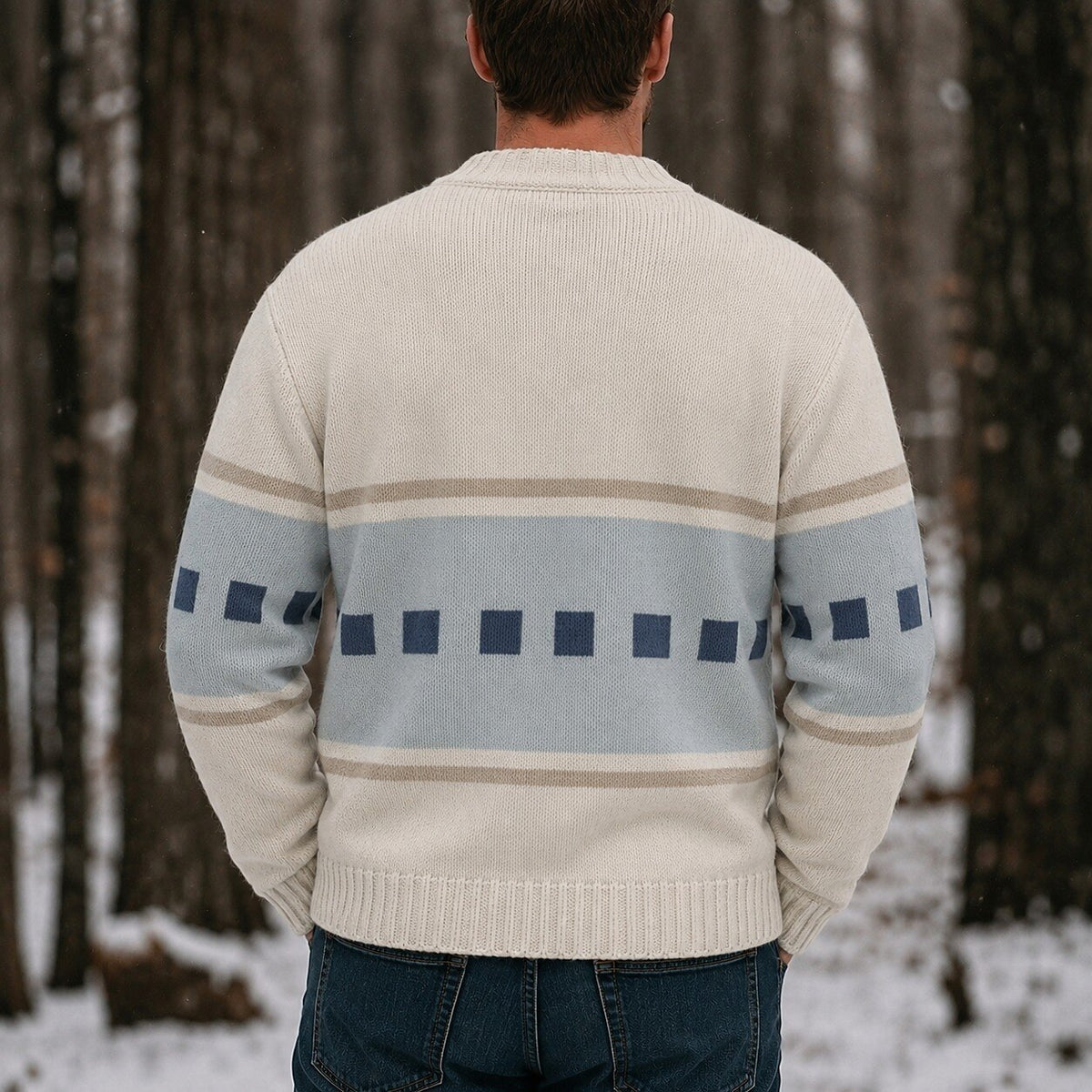 Window Band Geometric Cardigan