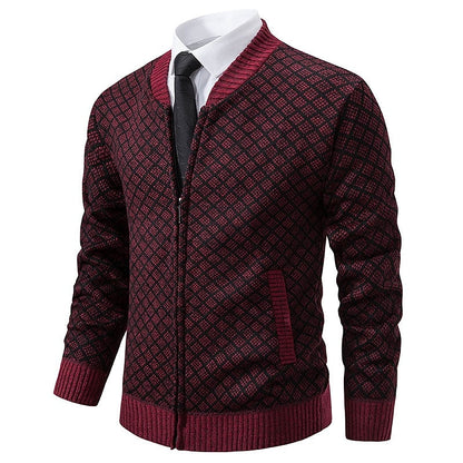 Diamond Lattice Zip Cardigan