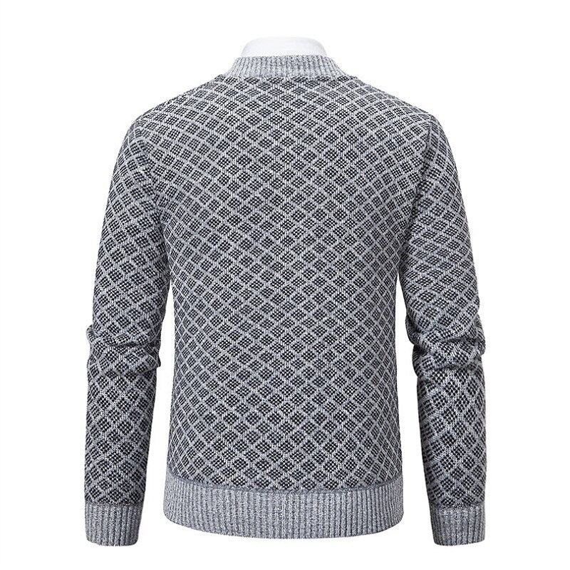 Diamond Lattice Zip Cardigan