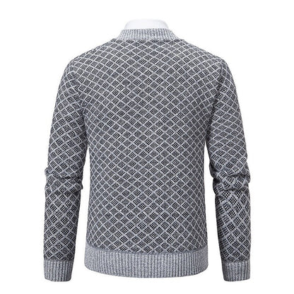 Diamond Lattice Zip Cardigan