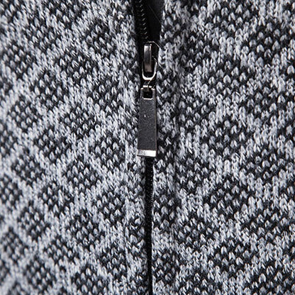 Diamond Lattice Zip Cardigan