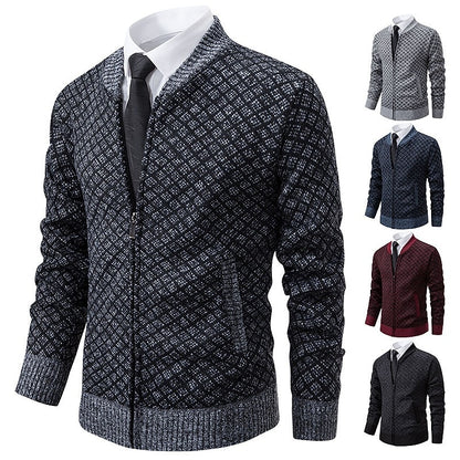 Diamond Lattice Zip Cardigan