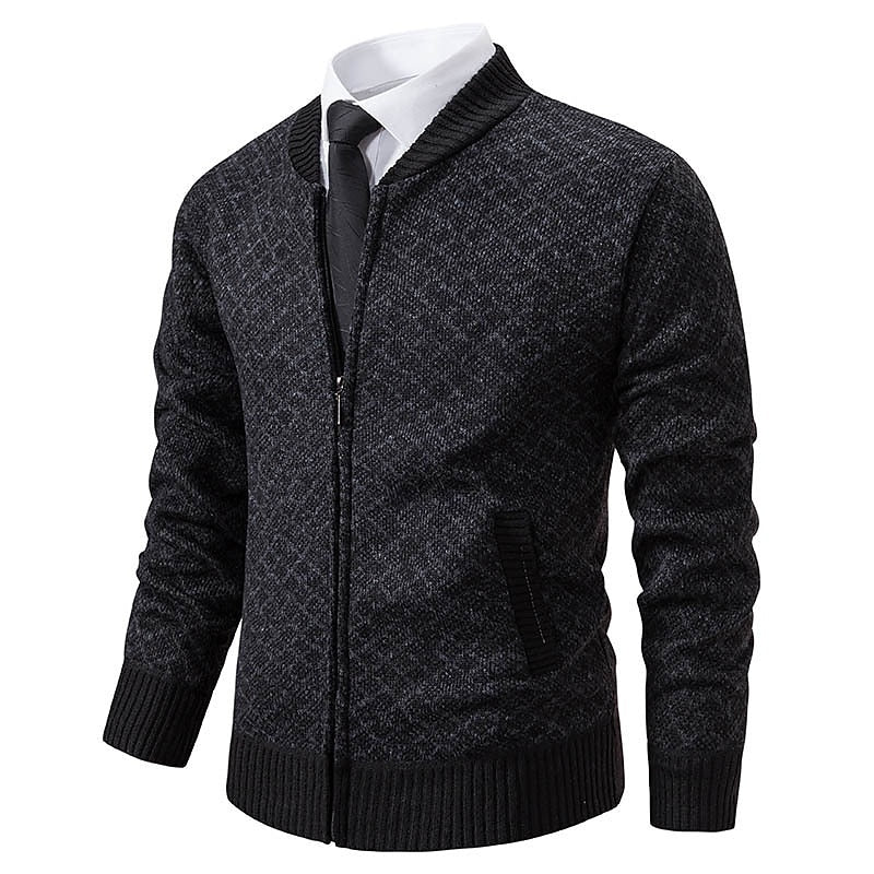 Diamond Lattice Zip Cardigan
