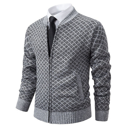 Diamond Lattice Zip Cardigan