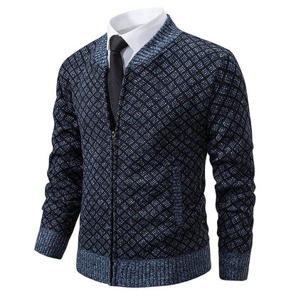 Diamond Lattice Zip Cardigan