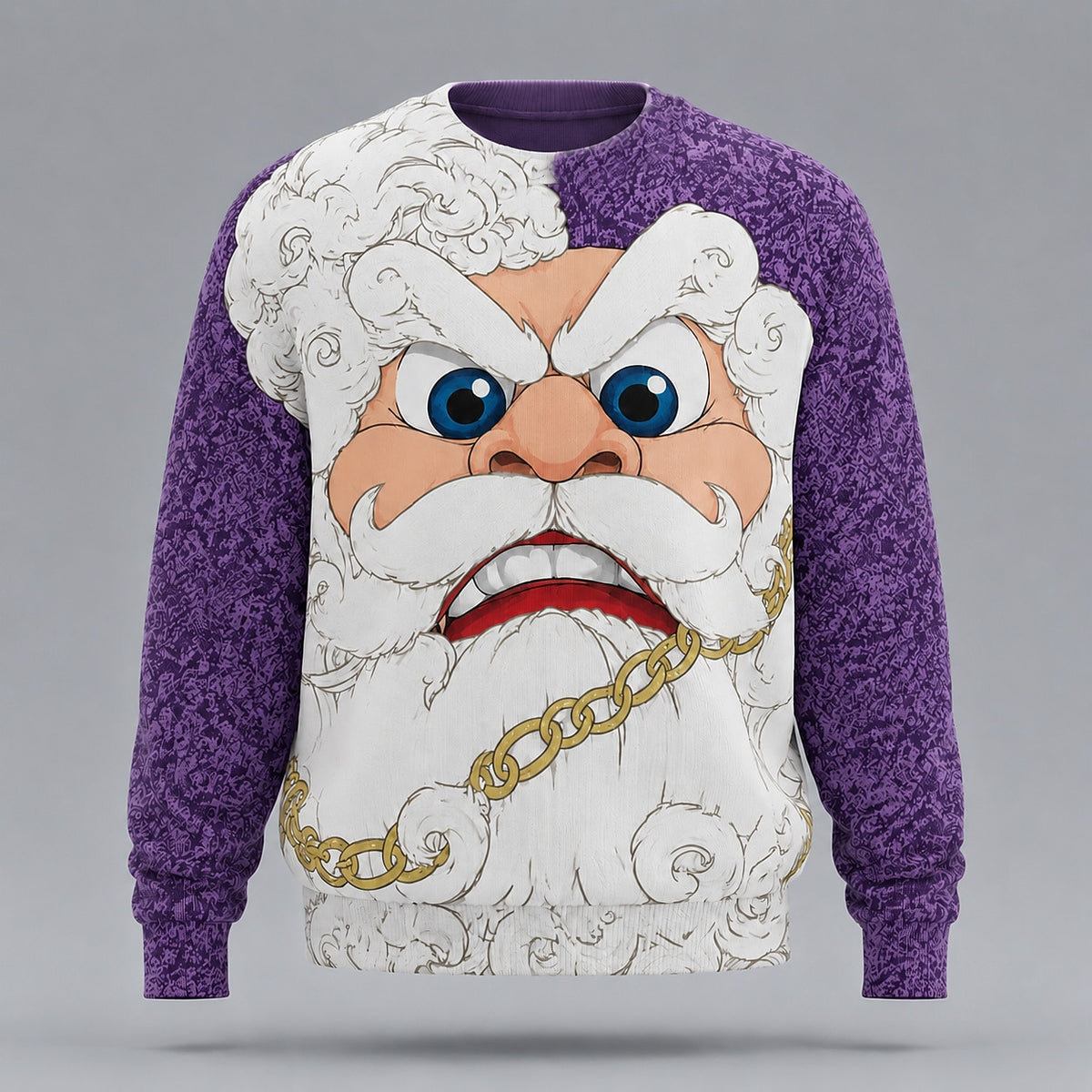 Gold Chain Angry Santa Christmas Sweater