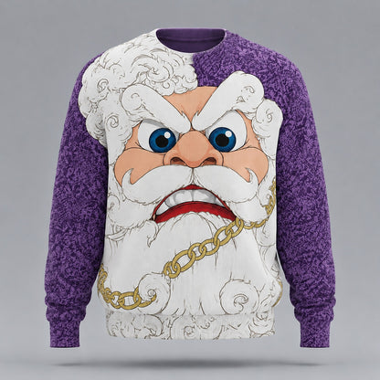 Gold Chain Angry Santa Christmas Sweater
