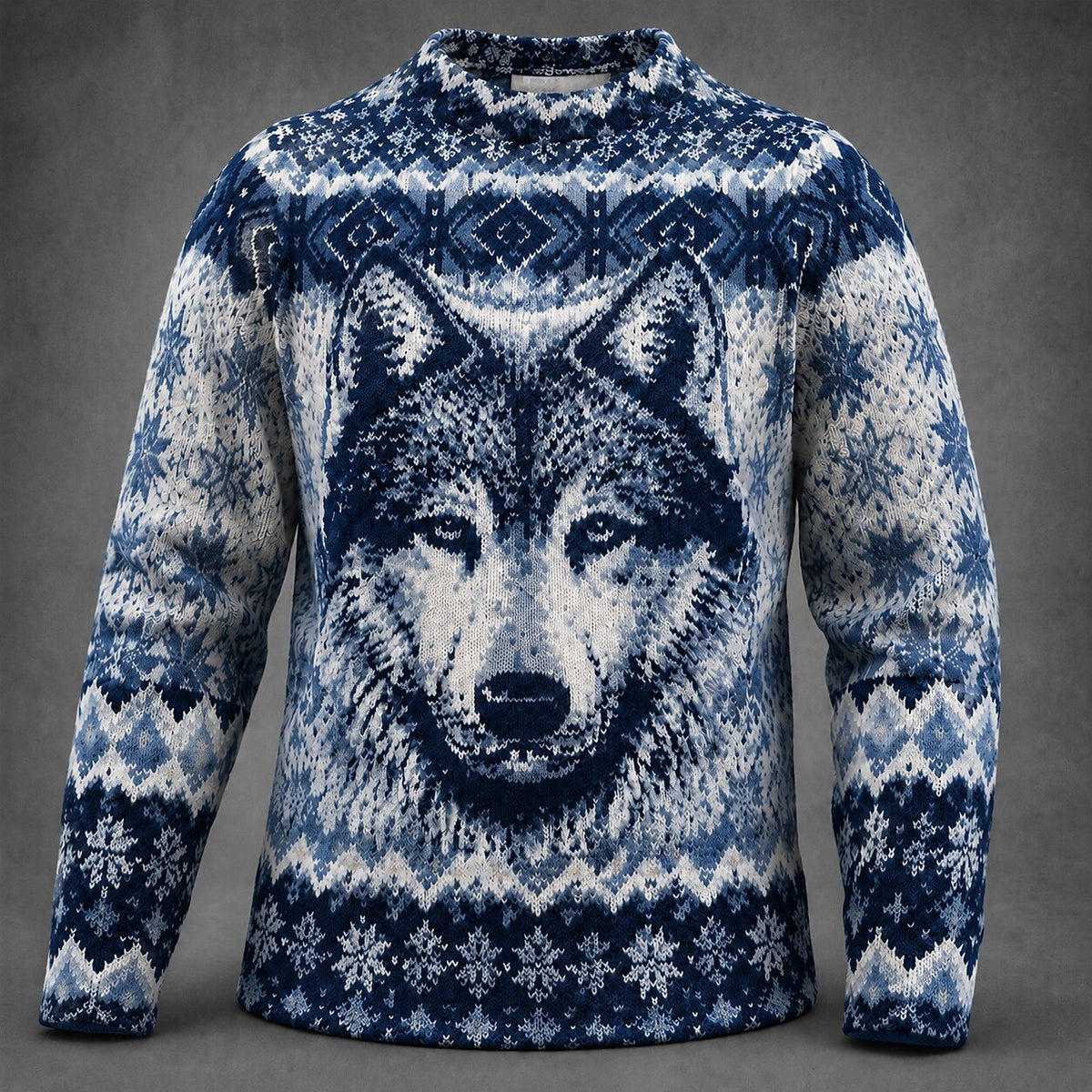 Nordic Wolf Portrait Sweater