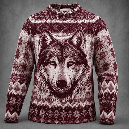 Nordic Wolf Portrait Sweater