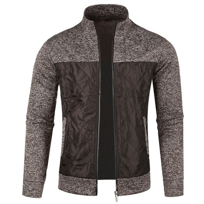 Contrast Chest Panel Zip Cardigan