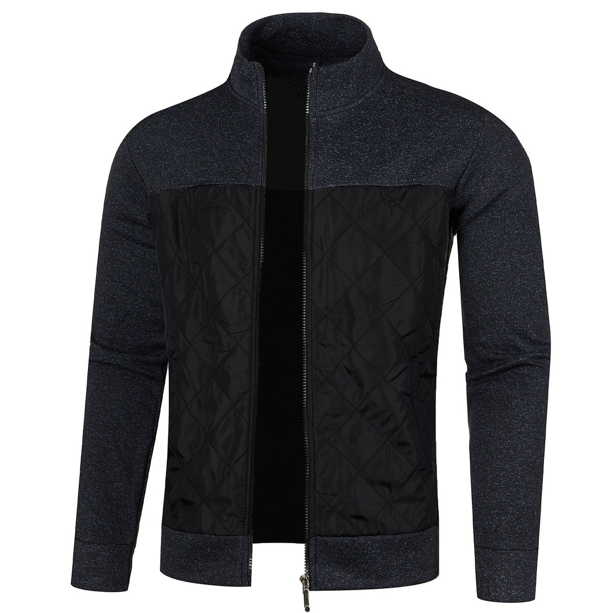 Contrast Chest Panel Zip Cardigan