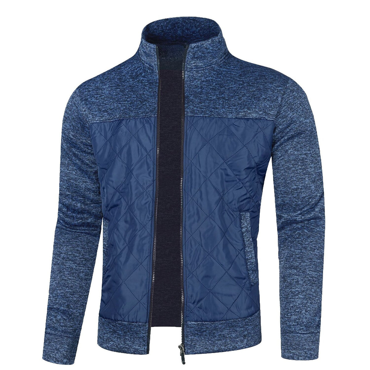 Contrast Chest Panel Zip Cardigan