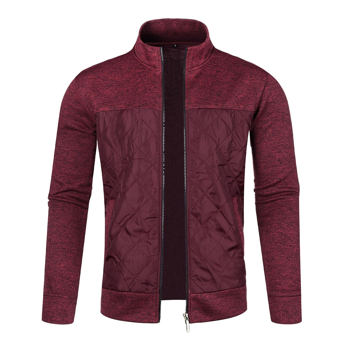 Contrast Chest Panel Zip Cardigan