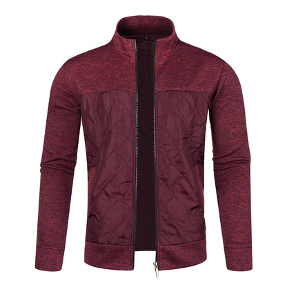 Contrast Chest Panel Zip Cardigan
