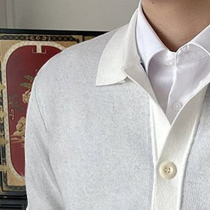 Foldover Collar Button Cardigan