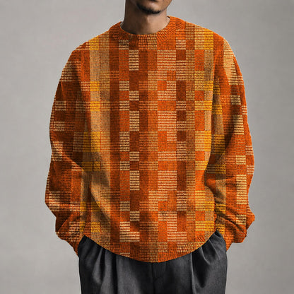 Layered Pixel Check Sweater