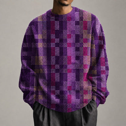 Layered Pixel Check Sweater