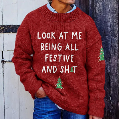 All Festive Christmas Slogan Sweater