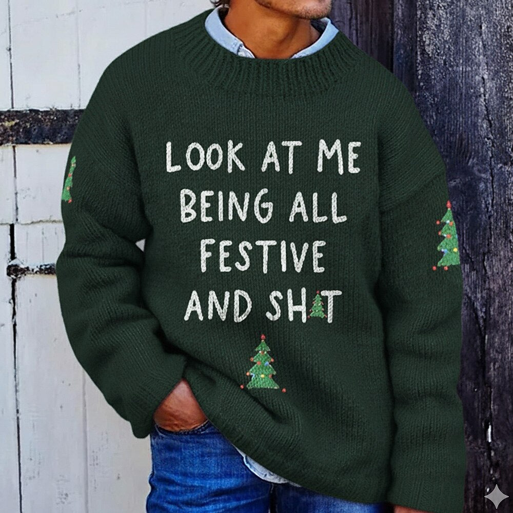 All Festive Christmas Slogan Sweater