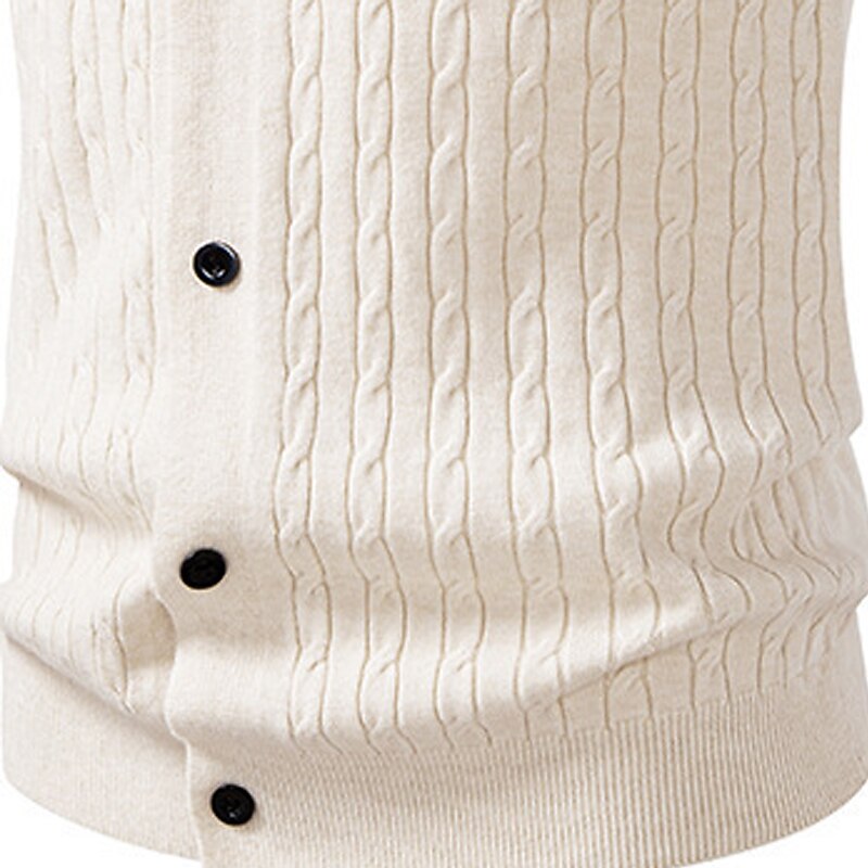 Diagonal Cable Cardigan Vest