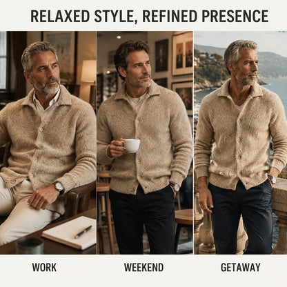 Plush Foldover Collar Cardigan