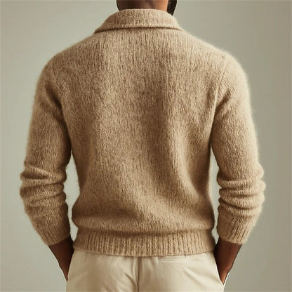 Plush Foldover Collar Cardigan