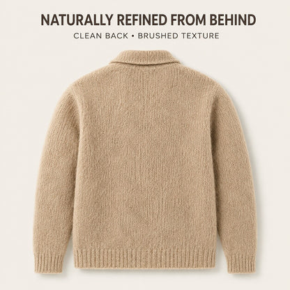 Plush Foldover Collar Cardigan