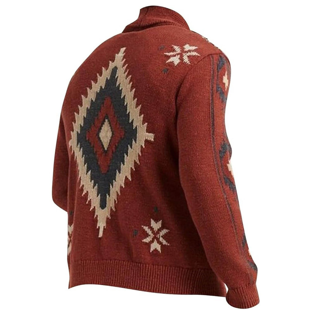 Tribal Diamond Shawl-Collar Cardigan