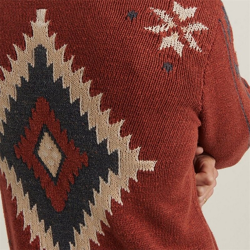Tribal Diamond Shawl-Collar Cardigan