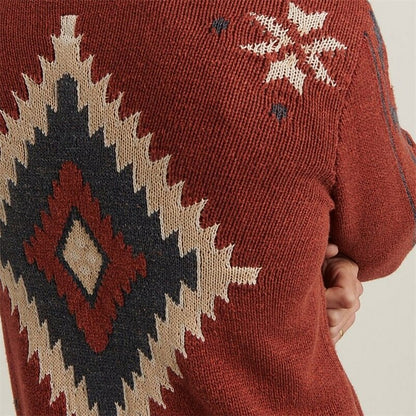 Tribal Diamond Shawl-Collar Cardigan