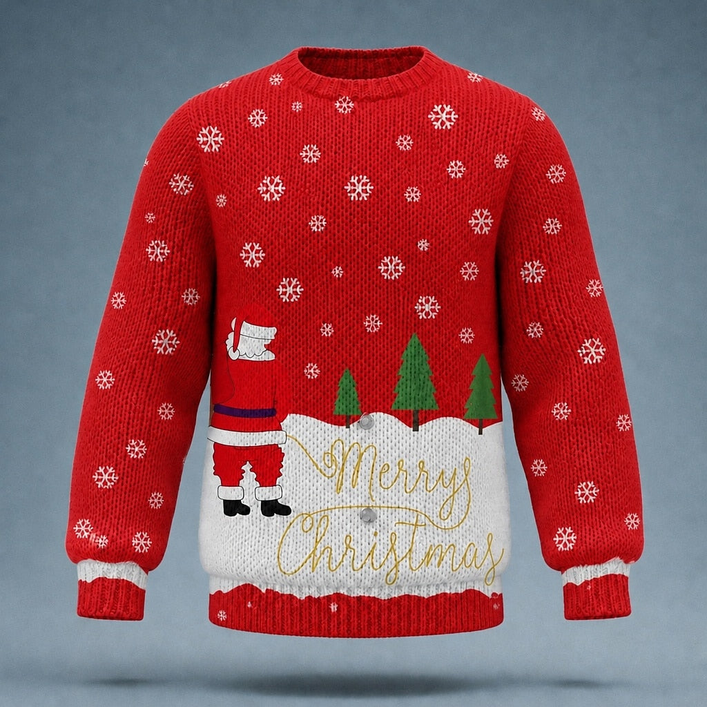 Santa Merry Christmas Cloud Sweater
