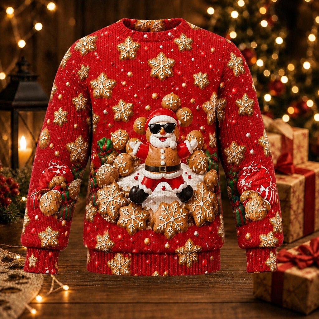 Sunglasses Santa Ornament Christmas Sweater