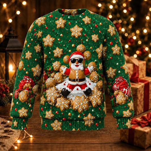 Sunglasses Santa Ornament Christmas Sweater