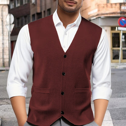 Classic Buttoned Cardigan Vest