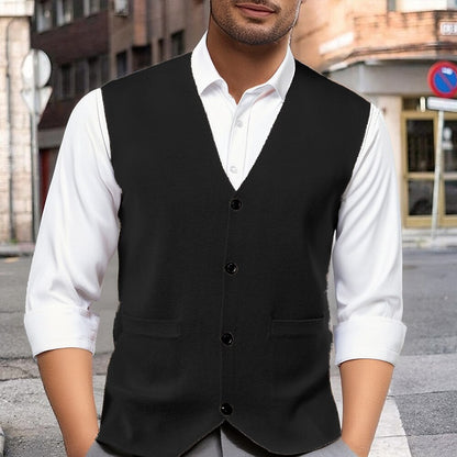 Classic Buttoned Cardigan Vest