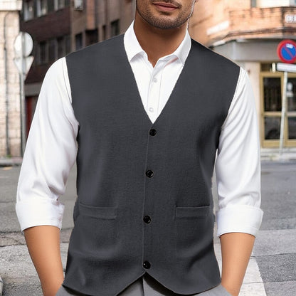 Classic Buttoned Cardigan Vest